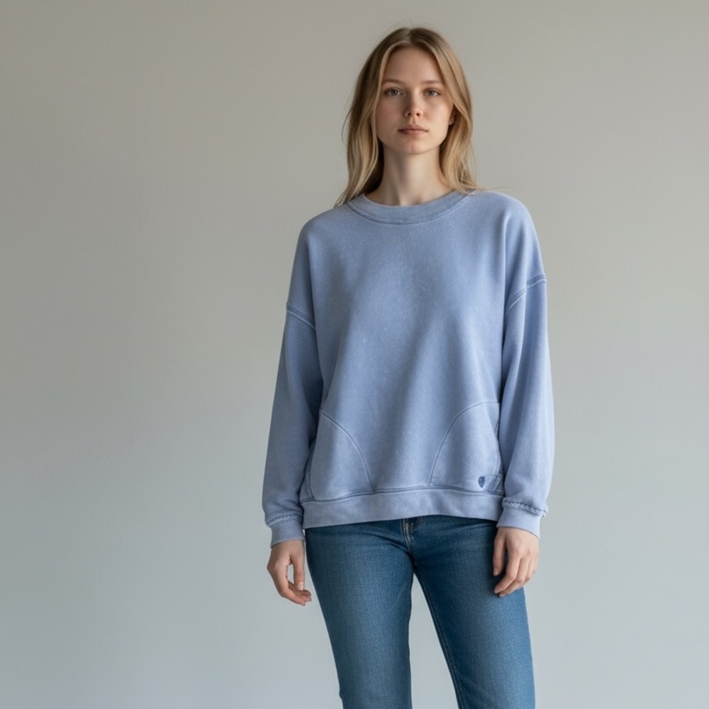 Free People Blue Crewneck Sweater